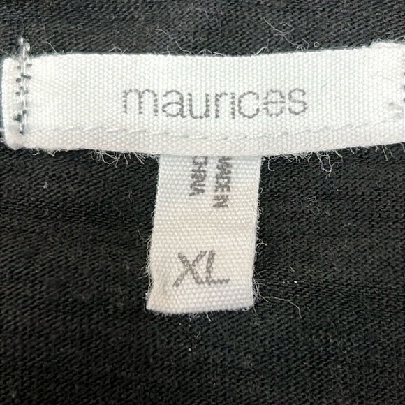 Maurice’s Tie Front Crop Top Sz XL Black Eyelet/Lacey Flutter Sleeve Boho Gypsy - Picture 2 of 11